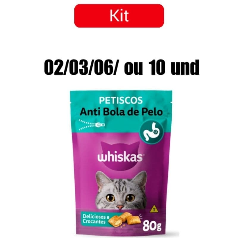 ANTI BOLA DE PELO 80g petisco WHISKAS TEMPTATIONS