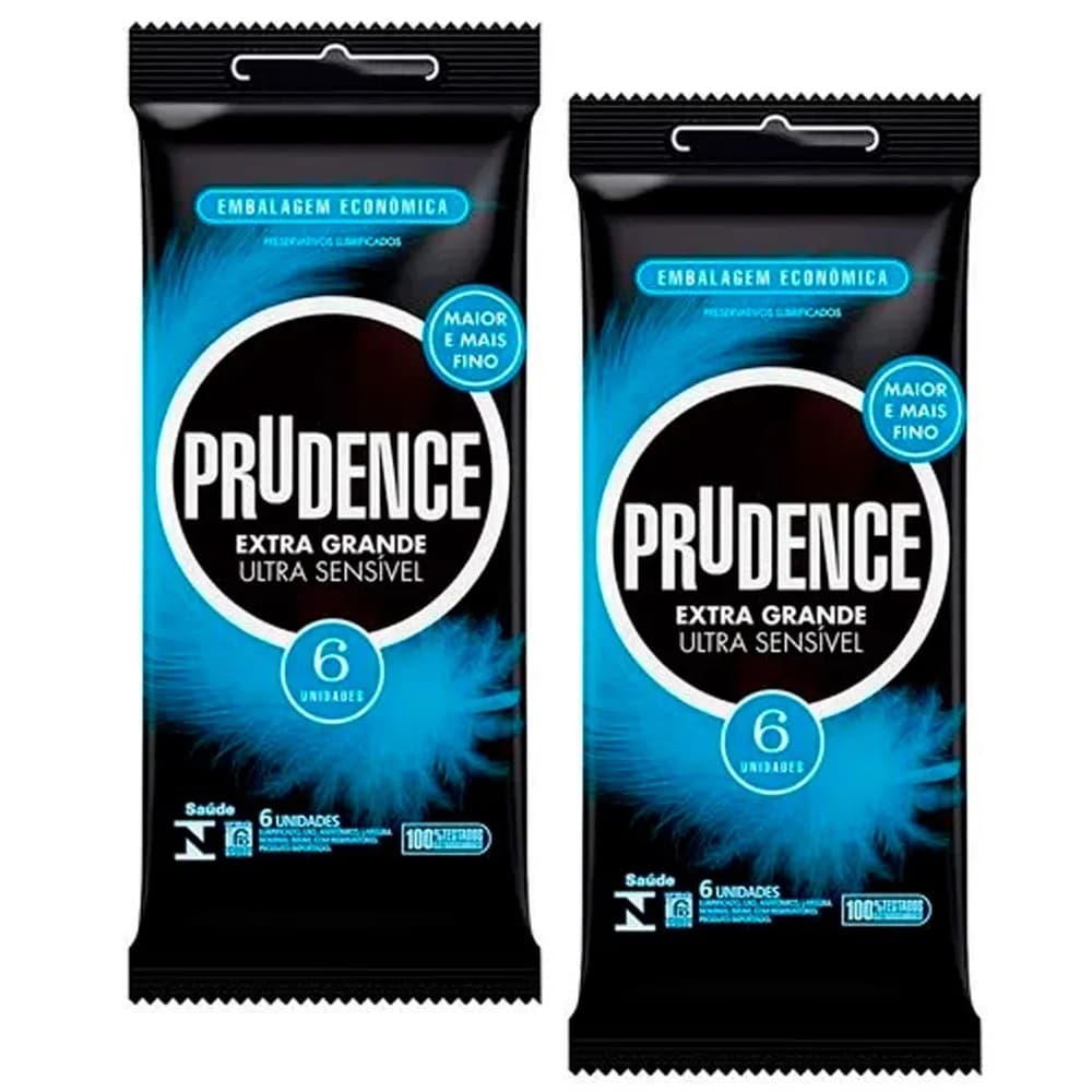 12 Preservativo Camisinha Extra Grande Ultra Sensível Prudence 56mm