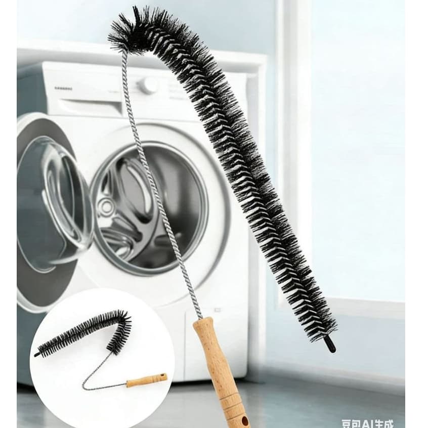 ESCOVA  grande PARA LIMPEZA DE Máquina de lavar roupa, ralo, escova de limpeza  Cabo dobrável de madeira