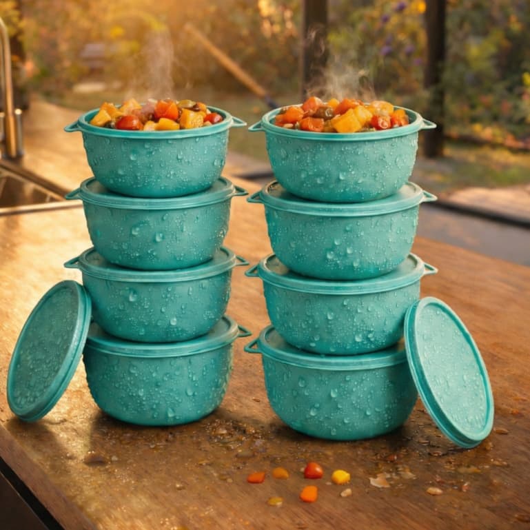 Kit 10 Potes Bowl Plásticos com Tampa Hermética | 500ml Cada | Ideal para Marmitas, Freezer