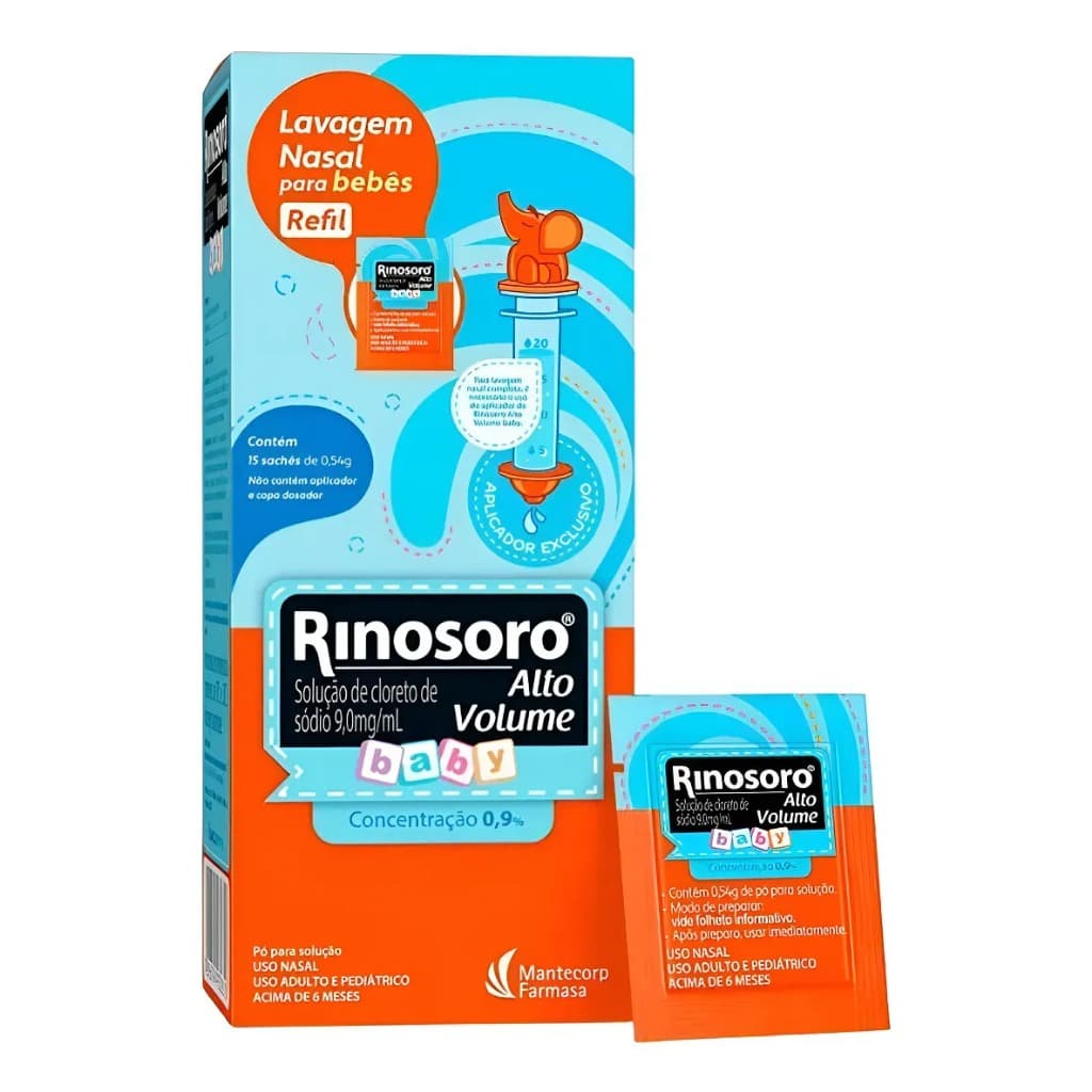 Rinosoro Alto Volume Baby Refil 15 sachês - Mantecorp
