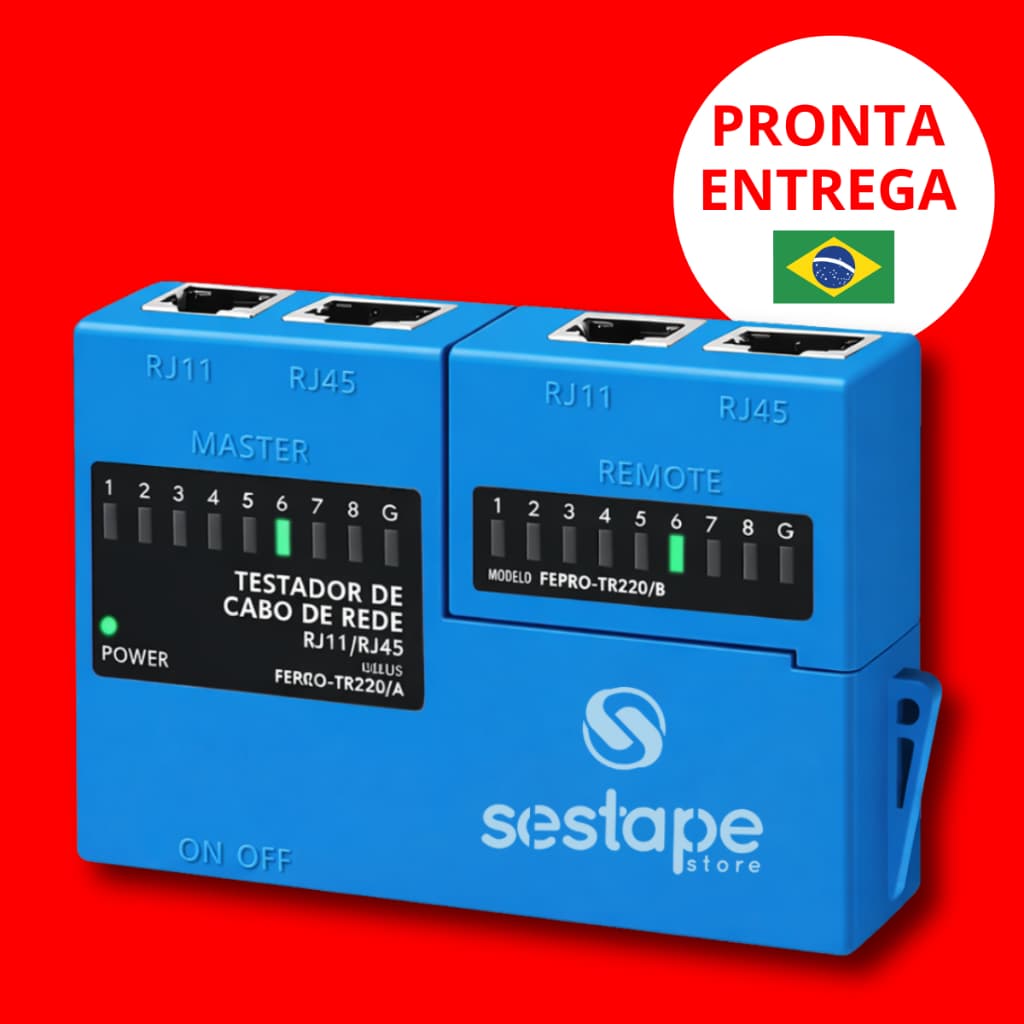 Testador Cabo De Rede Rj45 Rj11 Lan Internet Telefonia Teste Profissional Cabos