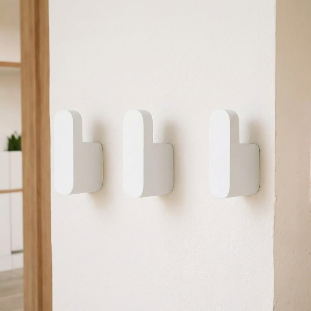 Kit 3 Ganchos de Parede Branco Preto com Dupla Face 3M Parafuso para Cozinha Quarto e Banheiro Toalha Bolsa Pendurar