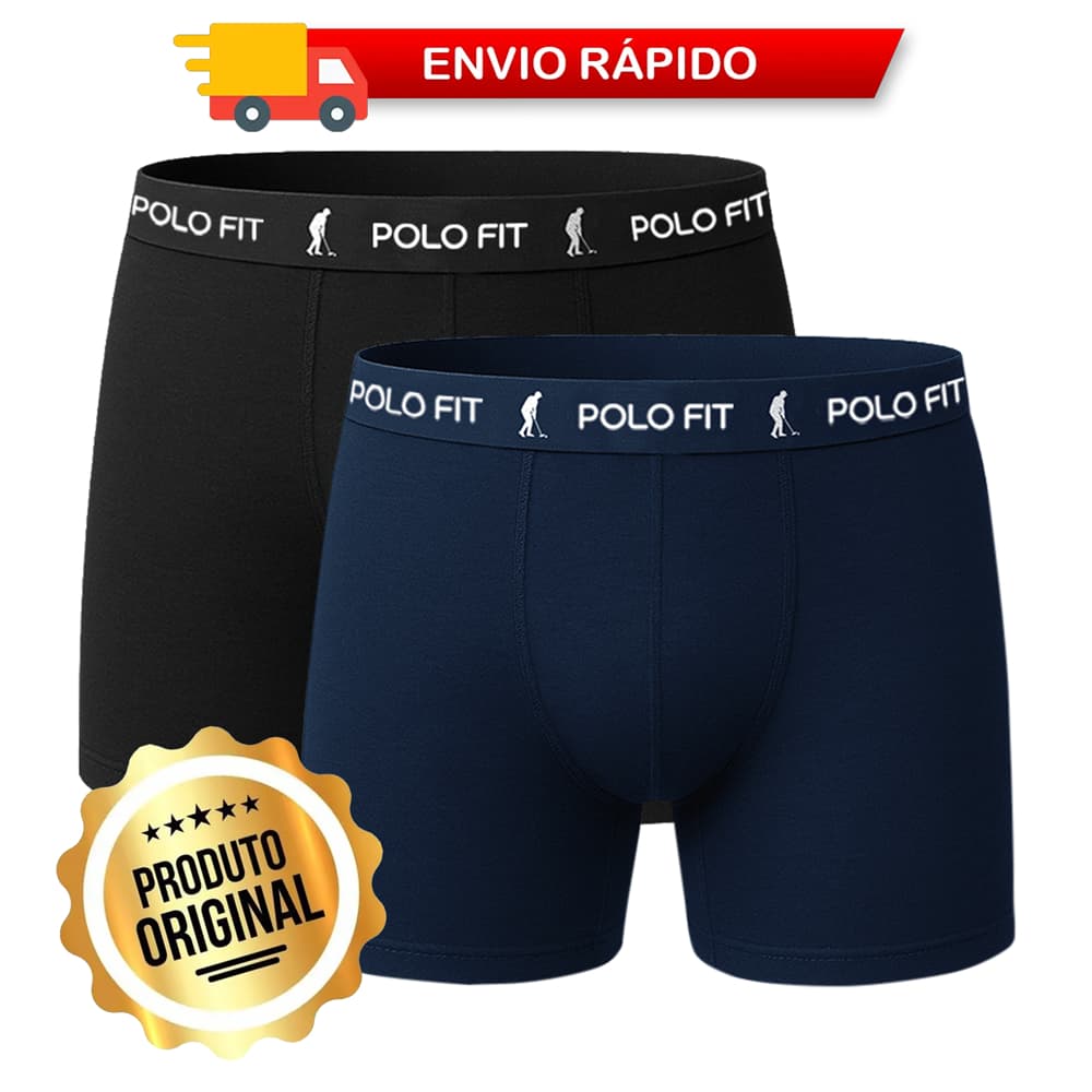 Kit 2 Cuecas Polo Fit Boxer Box Algodão Cotton Masculina Original Oferta Cueca Promoção