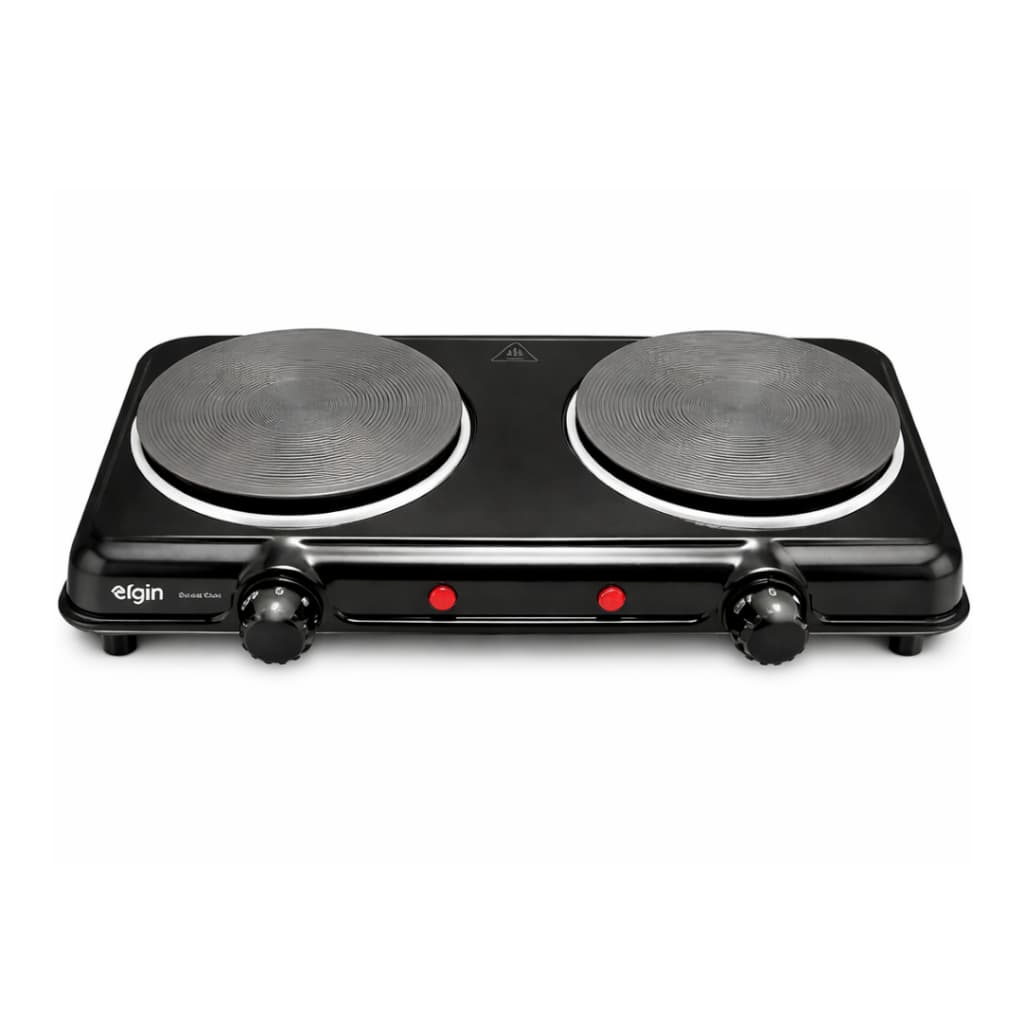 Fogão Elétrico 2 Bocas Elgin 2000W Portátil com Aquecimento Rápido Excelente para Camping e Obra