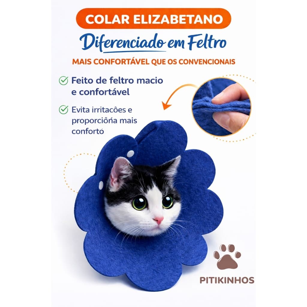 CONE PARA GATO COLAR ELIZABETANO CONE DE TECIDO COLAR DE FLOR FLORZINHA GATOS
