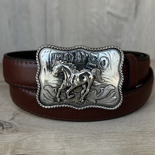 Cinto Infantil Estilo Peão Rodeo com Fivela Trabalhada