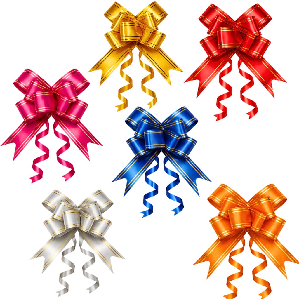 Kit 200 Laço Fácil Mágico Grande Para Presente Lacinho Pronto Fita Colorido Várias Cores e Tamanhos