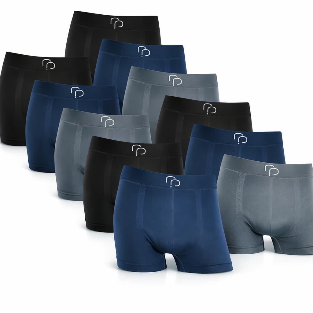 Kit 6/12 Cuecas Boxer Em Microfibra Modelo Boxer Lisas Sem Costura Rafa Parize (RP)