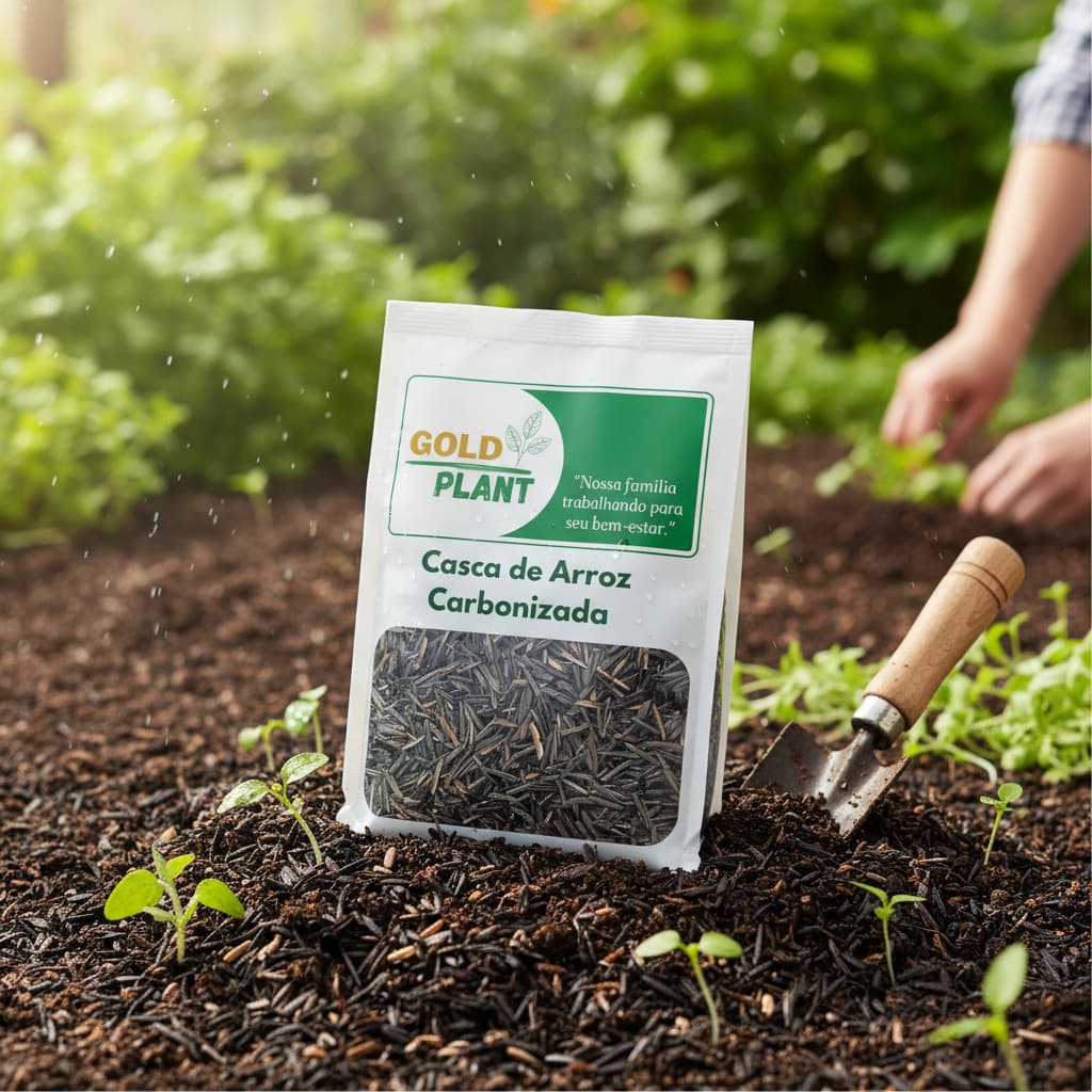 Palha de Arroz Carbonizada Substrato Orgânico 10, 20, 50 e 100 litros Gold Plant