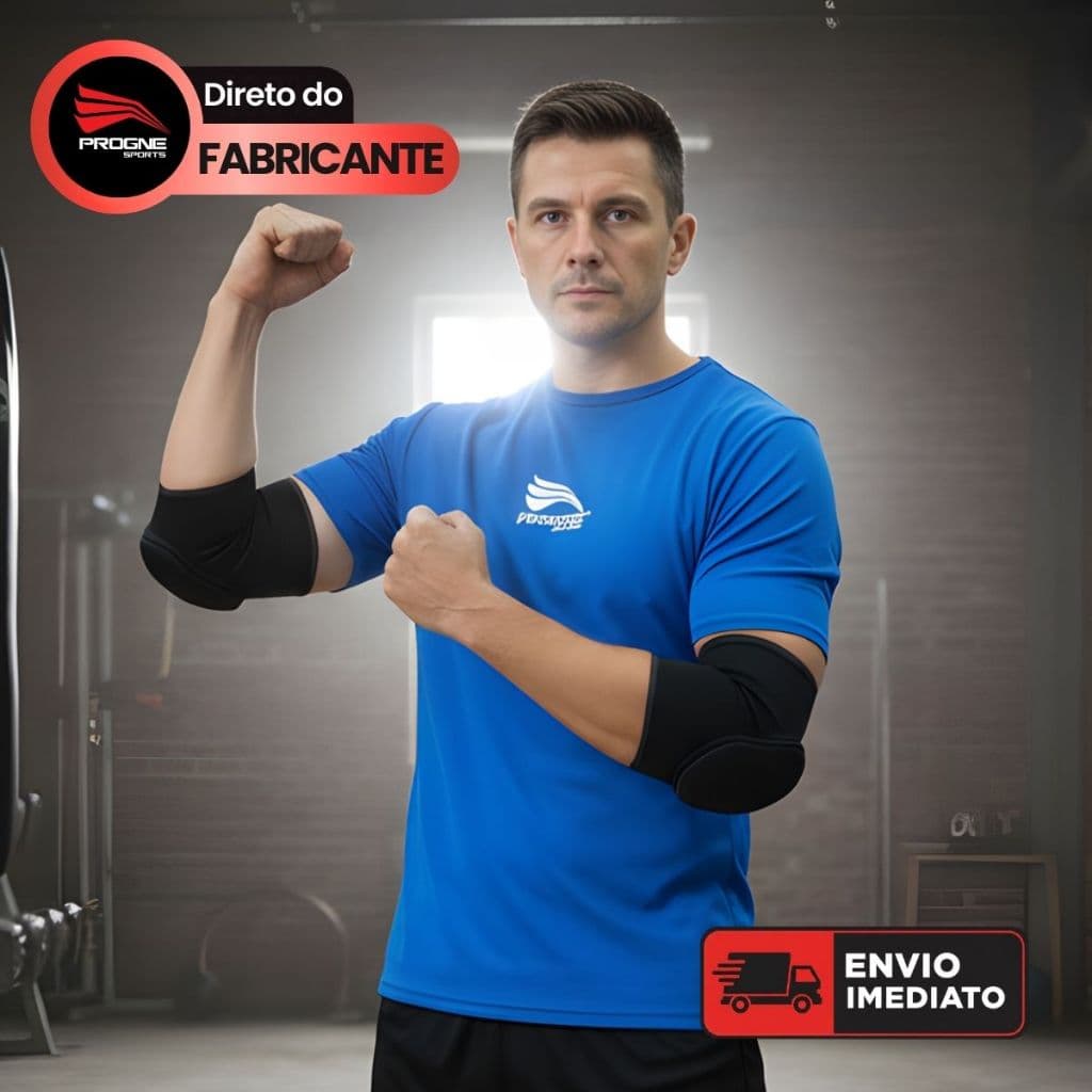 PAR COTOVELEIRAS ACOLCHOADAS - SUPORTE PROTETOR VÔLEI FUTSAL LUTAS - PROGNE SPORTS