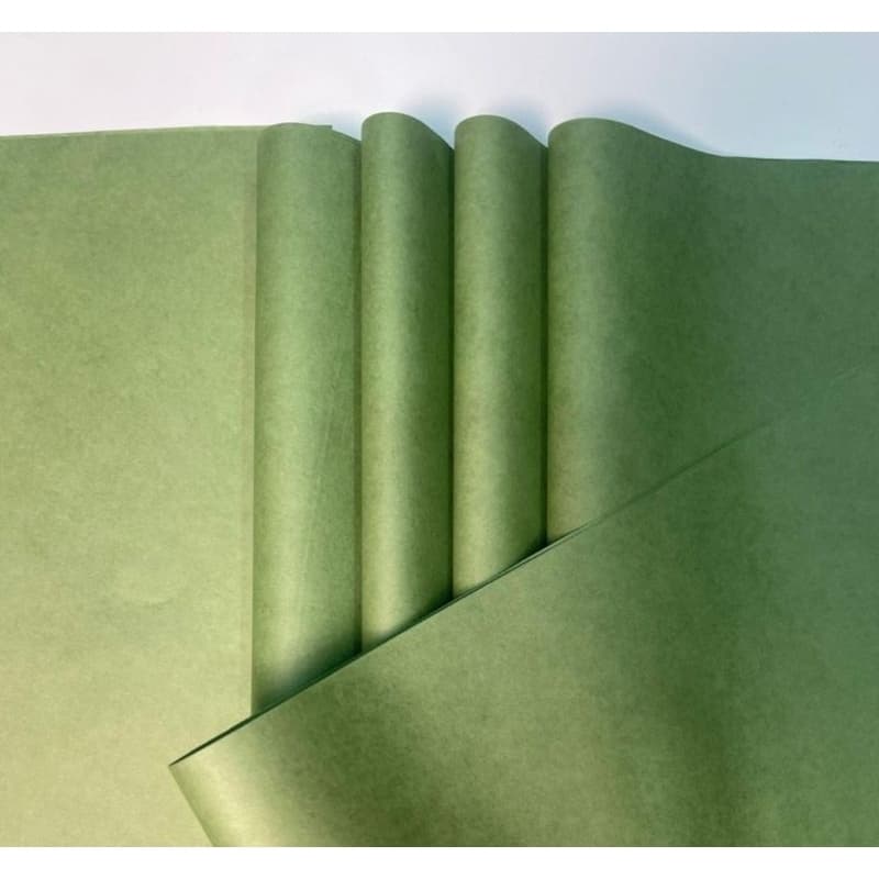 Papel de Seda Verde Olivia - 100 Folhas , 4 Tamanhos, Seu Trabalho em Grande Estilo e Profissionalismo(Embalagem)