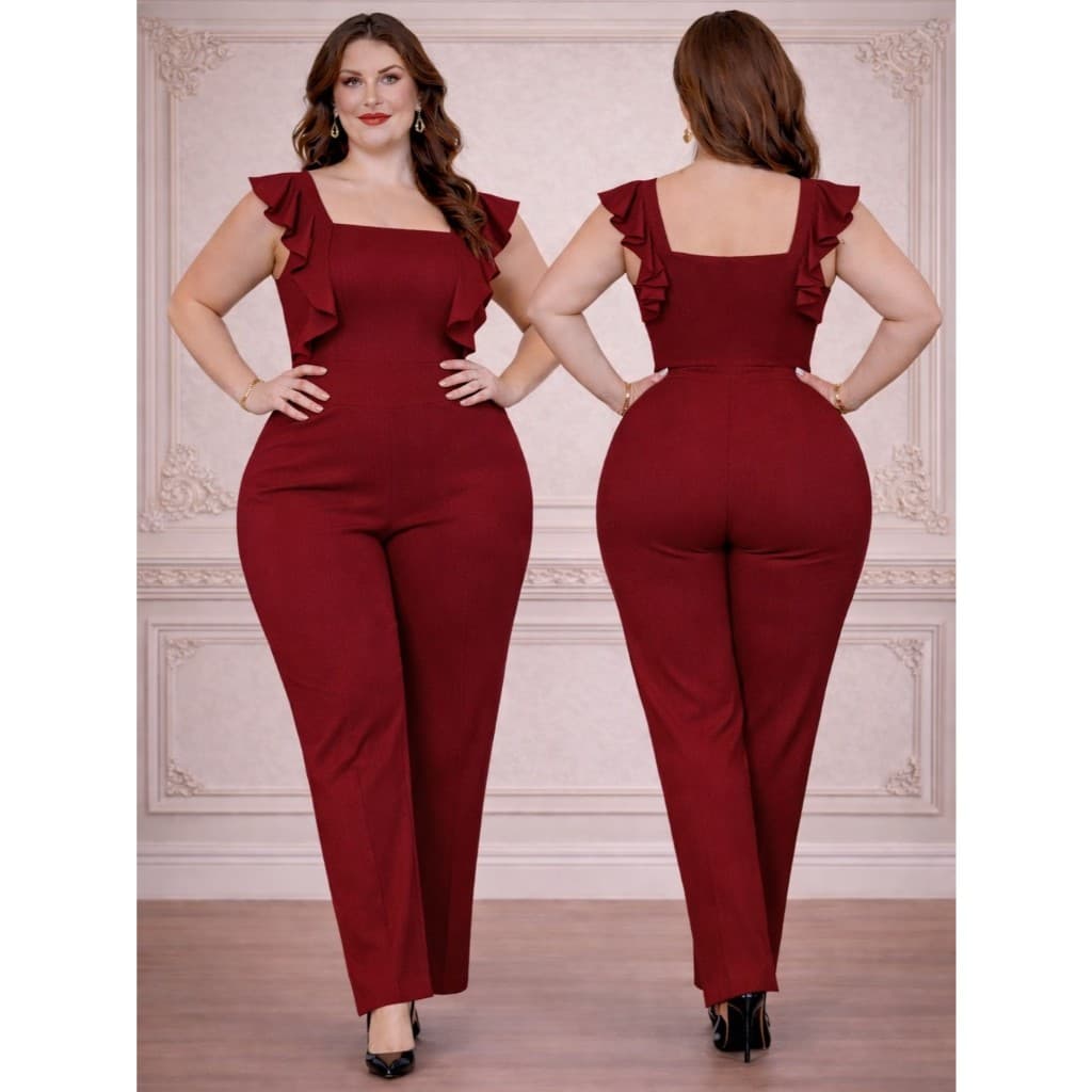 Macacão Longo Plus Size Feminino Soltinho - Moda Verão G ao G2