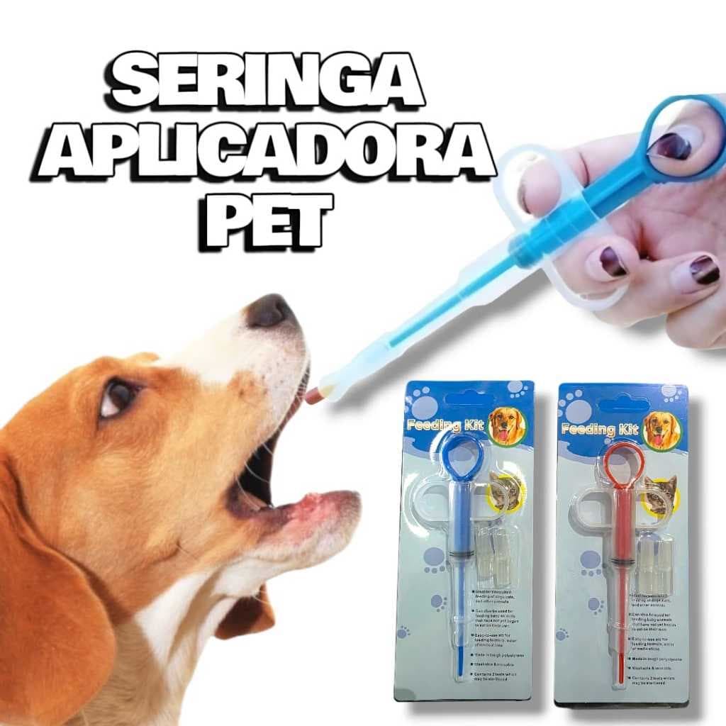 Kit Seringa Aplicador de Remédios Comprimidos Pet Cachorro Gato