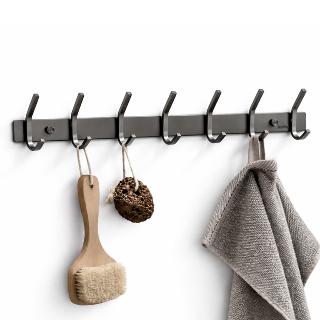 Suporte com Ganchos Duplos Modernos Multiuso em Alumínio Ideal para Acessórios, Toalhas, Roupas e Uso Diário