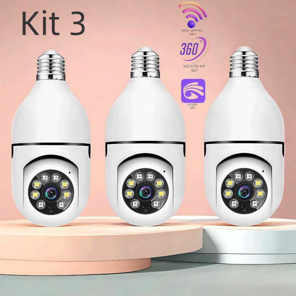 Câmera de segurança a Prova D'água sem fio gira 360 com app Yousee full HD visão notturna