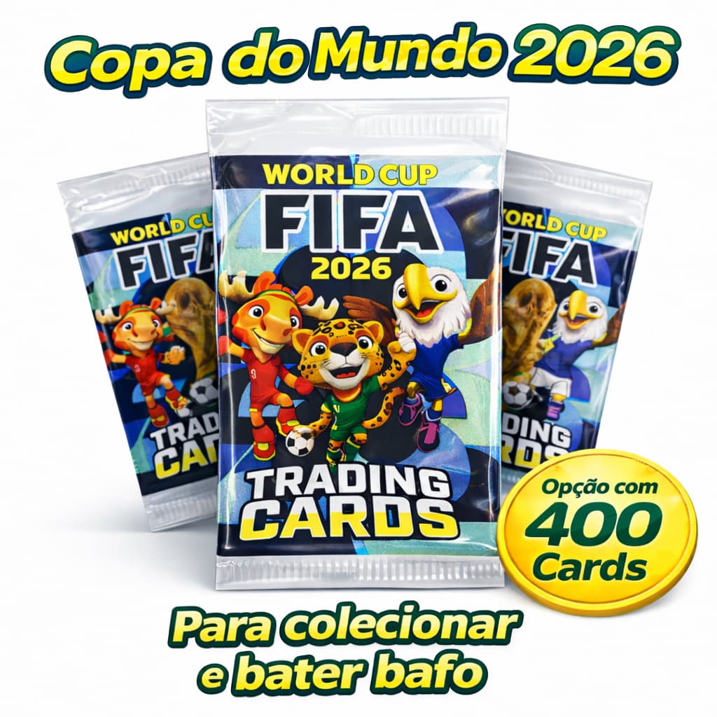 Cards Copa do Mundo FIFA 2026 – Colecionável até 400 Cards 100 Envelopes