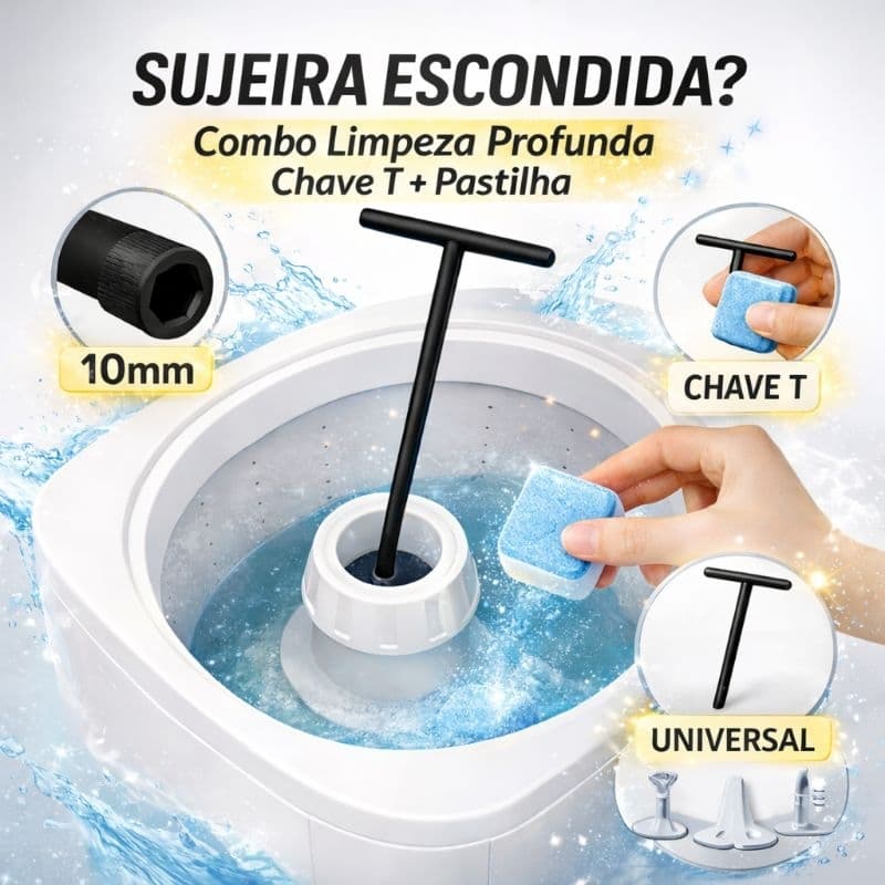 Chave T 10mm Pastilha Percarbonato Chave Longa Agitador Lavadora Máquina de Lavar Brastemp Electrolux Universal Limpeza
