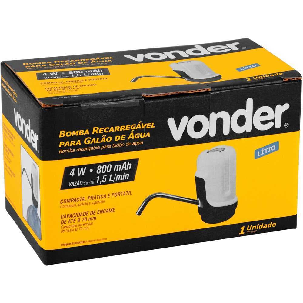 Bomba recarregável para galão de água - Vonder
