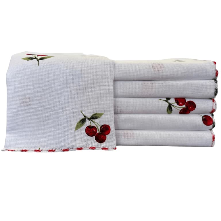 Kit Panos de Prato Pia e Chá 100% Algodao de Qualidade e Absorção Cereja