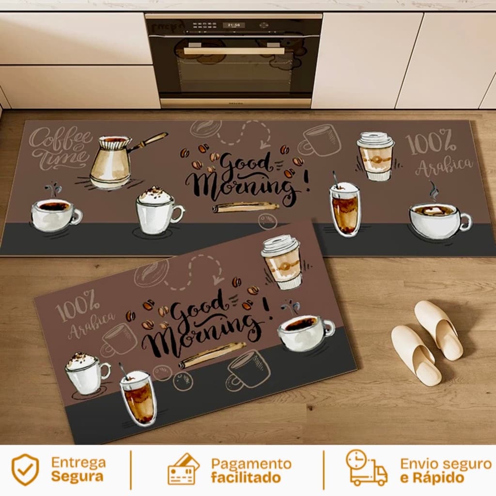 Kit Tapete Jogo Passadeira Belga Antiderrapante 2 Pçs