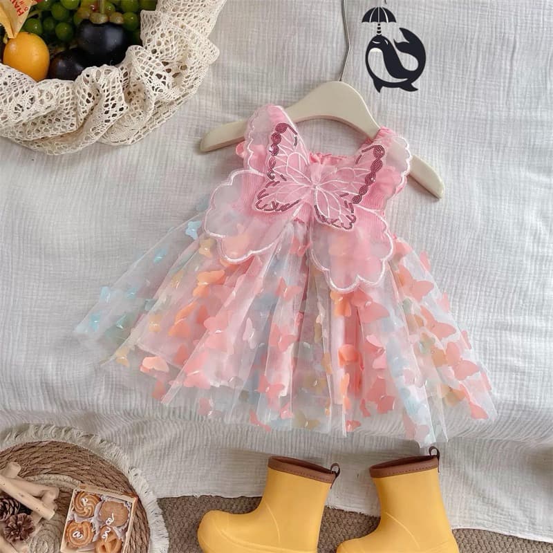 Vestido De Princesa Asa De Anjo Para Meninas Festa De Lantejoulas Brilhantes Fantasia De Fada Verão
