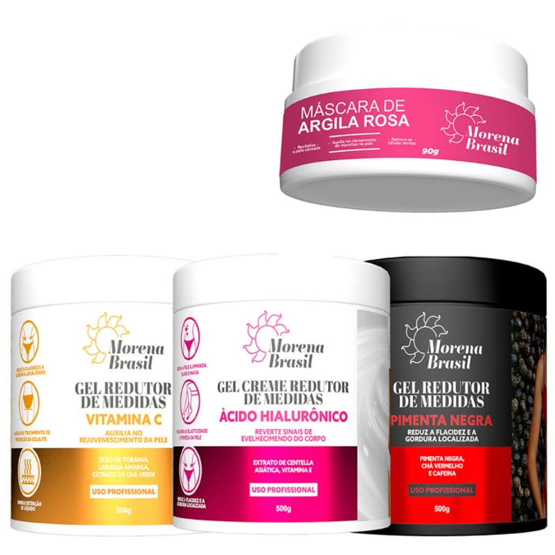 Kit Gel Redutor de Medidas - Pimenta Negra + Laranja Amarga + Ácido Hialurônico