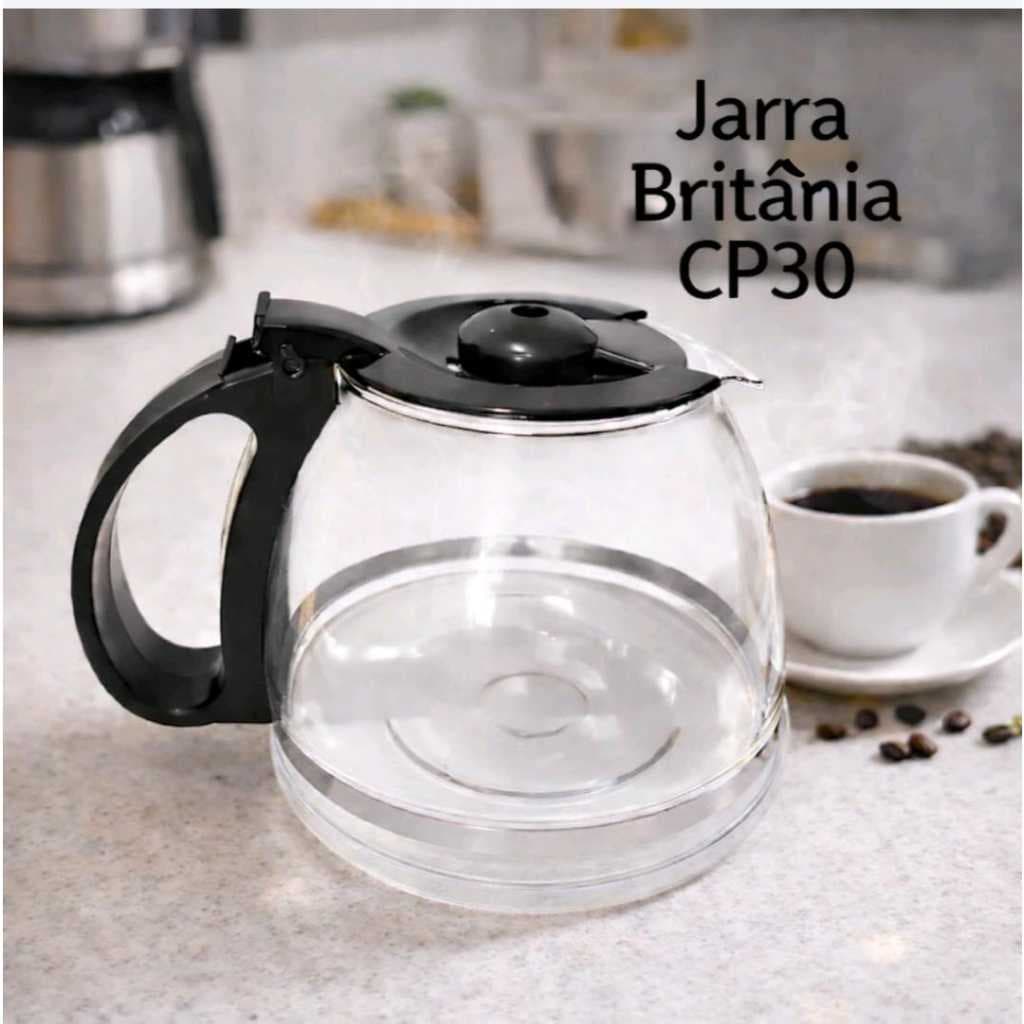Jarra Para CafeteiraSimilar a Britânia Cp30 Vidro Preta