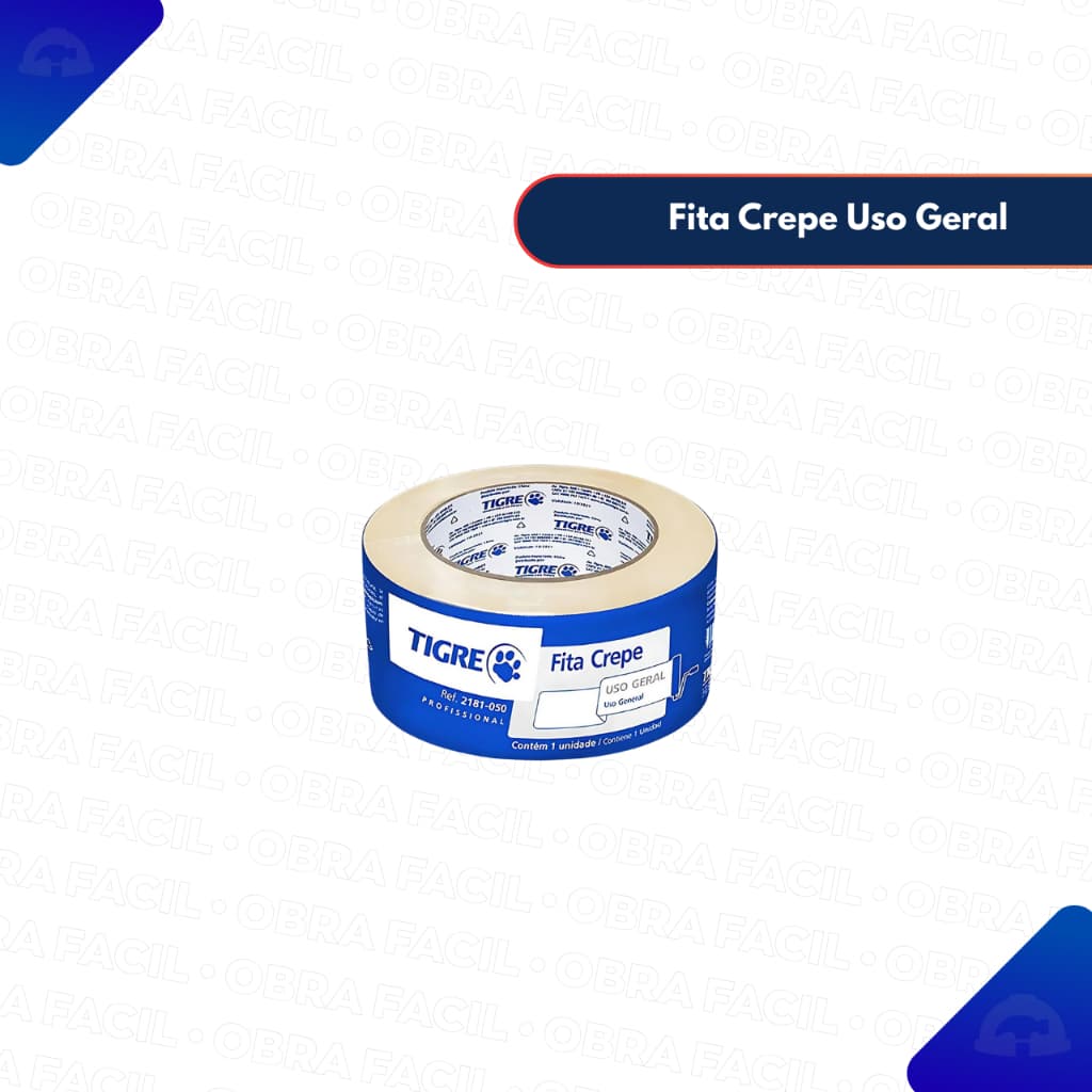 Fita Crepe Tigre 48mm x 50m - Alta Adesividade e Versatilidade para Diversos Usos