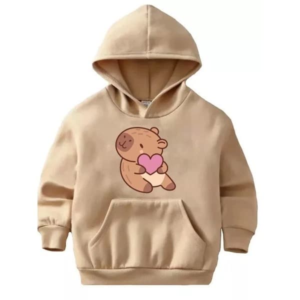 Moletom Infantil Feminino Agasalho Canguru Menina Blusa de Frio Crianças Infantil Vários Tamanhos e Cores Capivara Fofa