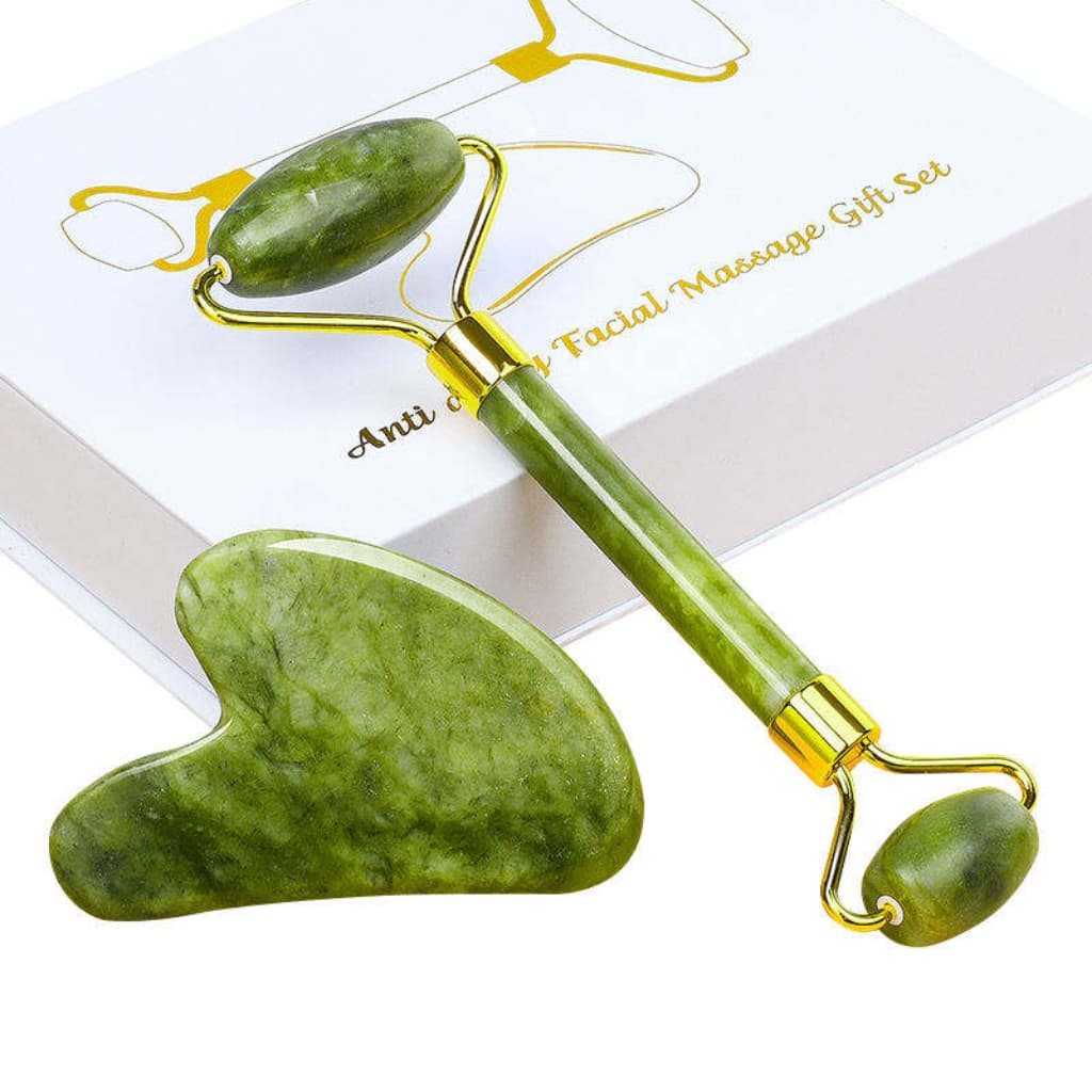 Rolo Massagem Pedra Jade Gua Sha Facial Skin Care Anti Ruga Cuidados com a Pele Variações Atacado