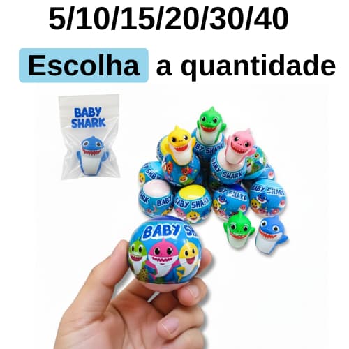KIT 10/15/20/30  Baby Shark DEDOCHE CAPSULA SUPRESA envelopado 5,5cm,2,5 POLEGADAS LEMBRANCINHA ANIVERSARIO