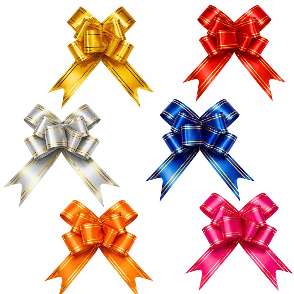 Kit 200 Laço Fácil Mágico Grande Para Presente Lacinho Pronto Fita Colorido Várias Cores e Tamanhos