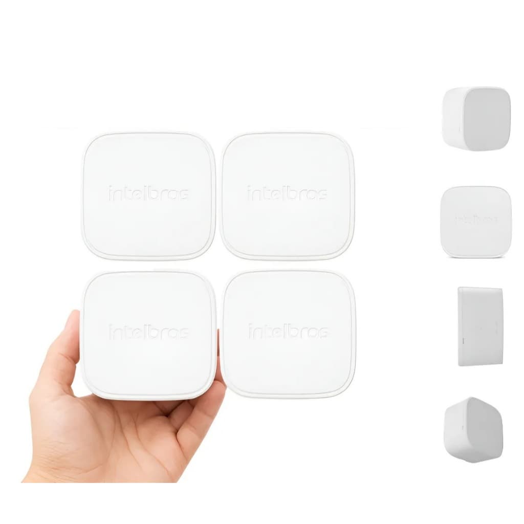 Kit 4 Caixa De Passagem Intelbras Vbox 1000 Mini Para Cftv Cor Branco