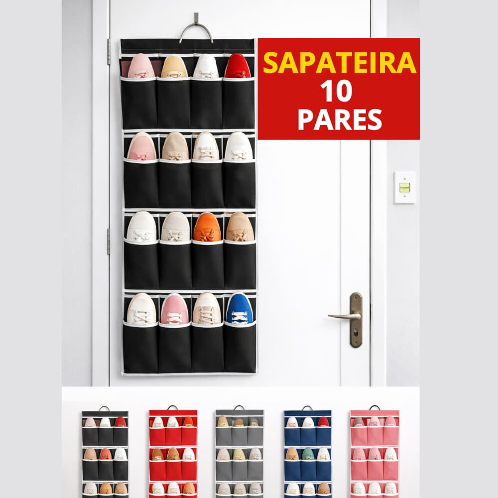 Sapateira de Porta Parede Divisórias Individuais Organizador de Sapatos Tênis  Sandália 10 Pares TNT
