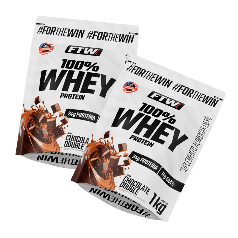 Kit 2X 100% Whey Protein Refil 1KG FTW - 24g Proteína Por Dose