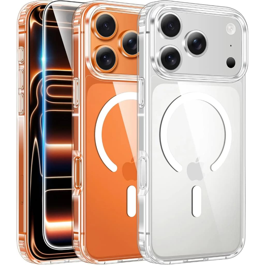 Capa Capinha Clear Magnética + Película 9D 3D Para iPhone 17, 17 Air, 17 Pro, 17 Pro Max