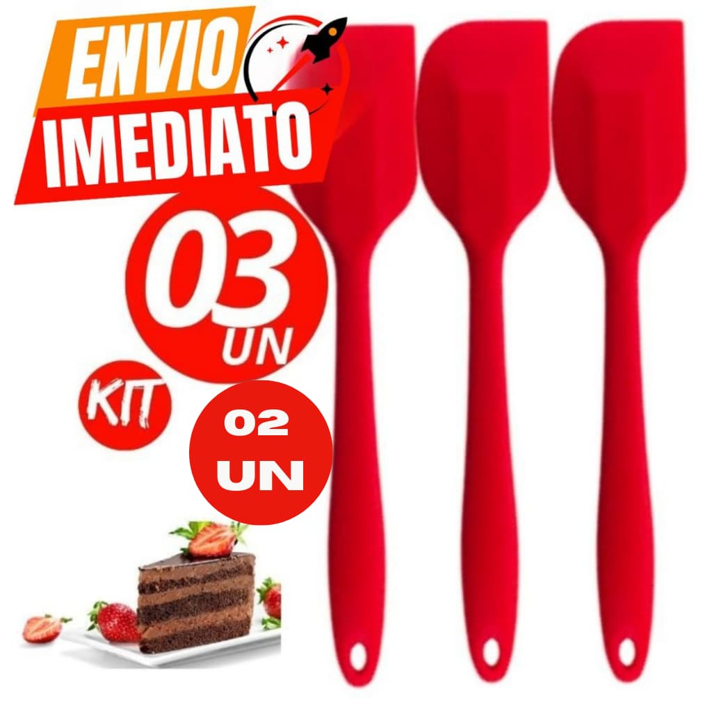 Kit 03, OU 02 UNIDADES. Espatula Pao Duro de Silicone Casa Cozinha Buffet Restaurante confeitaria