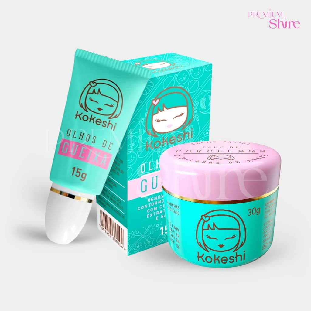 Renovadores Faciais Kokeshi Pele Porcelana 30g Olhos Gueixa 15g
