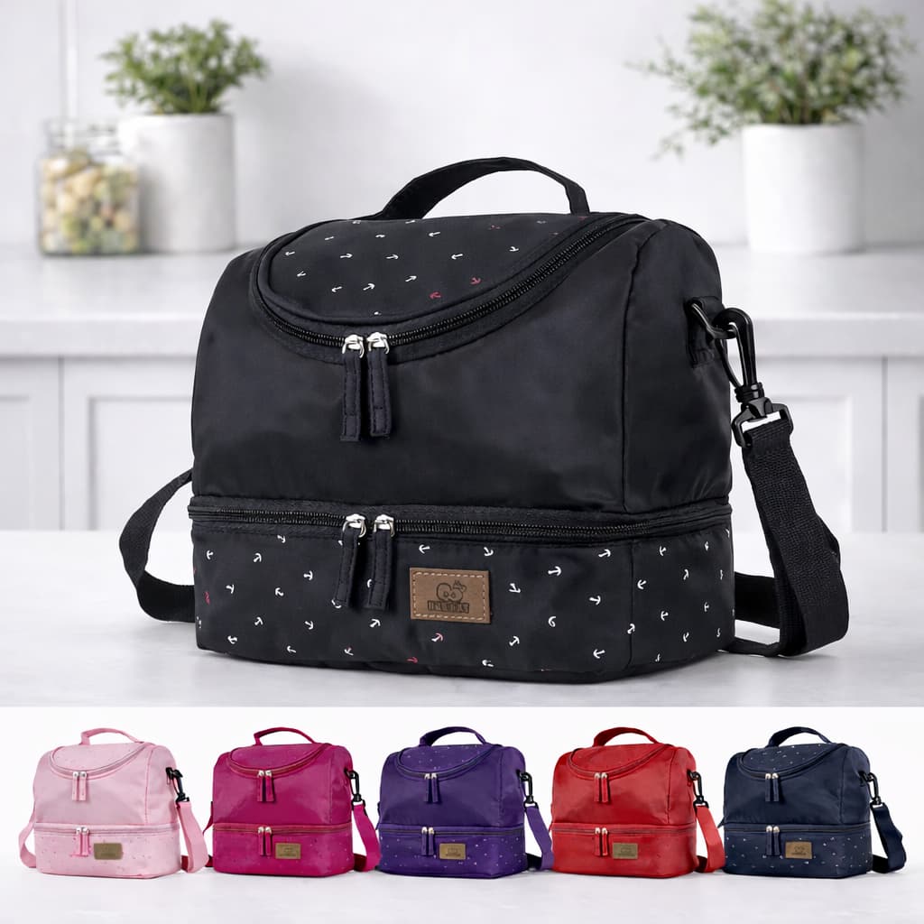 Bolsa Térmica Lancheira Fitness Porta Marmita Espaçosa 2 Partes Alça Mão e Transversal Moderna