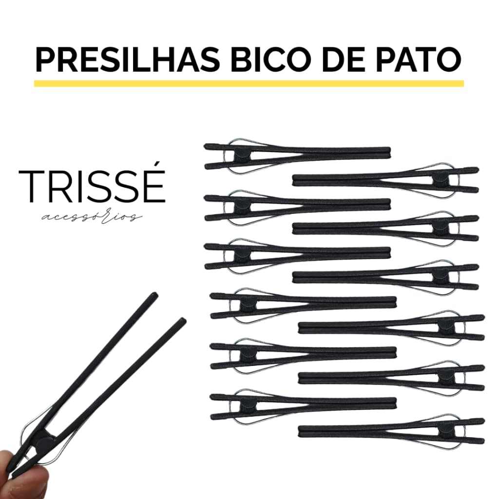 Presilhas Bico de Pato Trisse Clips Profissional para Cabelo Tintura Prendedor Grampos de Cabelo