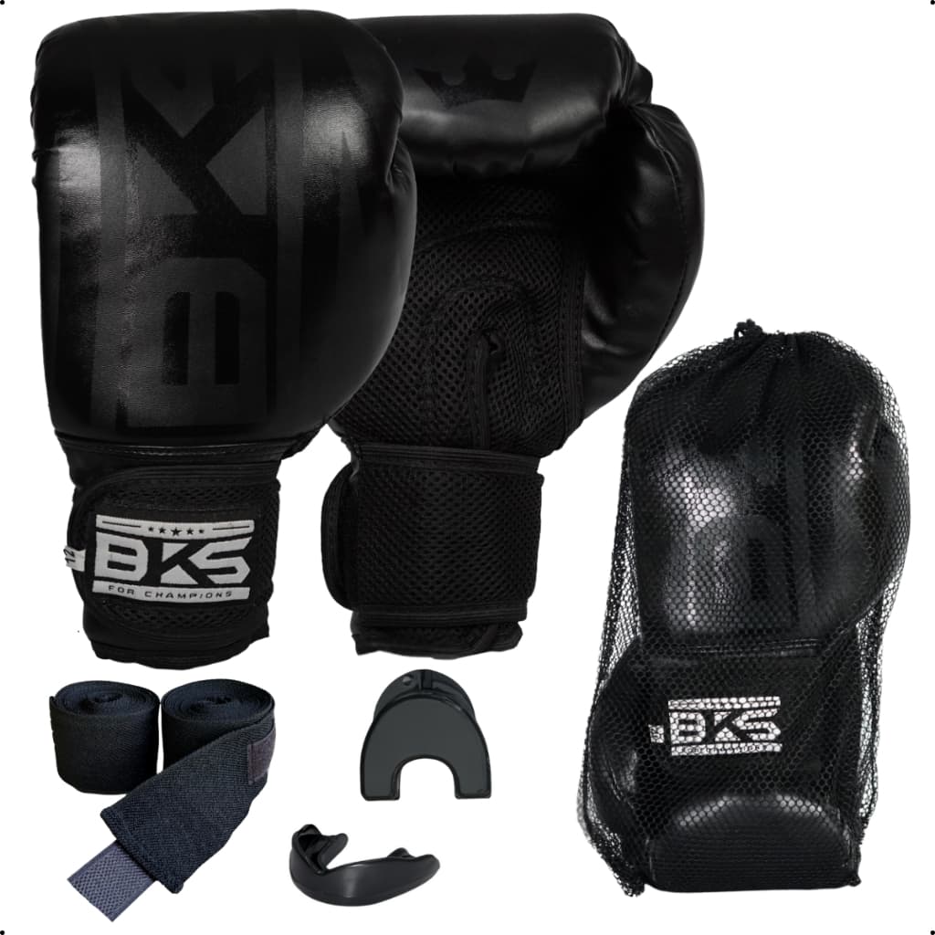Luva De Boxe Muay Thai Kickboxing Profissional Academia + Bandagem 3 Metros + Bucal + Caixinha