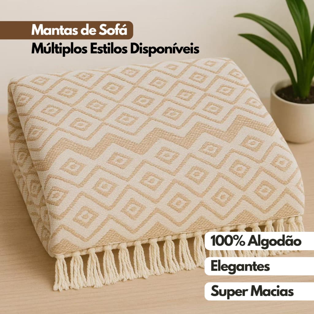 Manta para Sofá Luxo King Gigante 3,0x1,8m Decorativa Premium Algodão Capa Protetora Grande Elegante