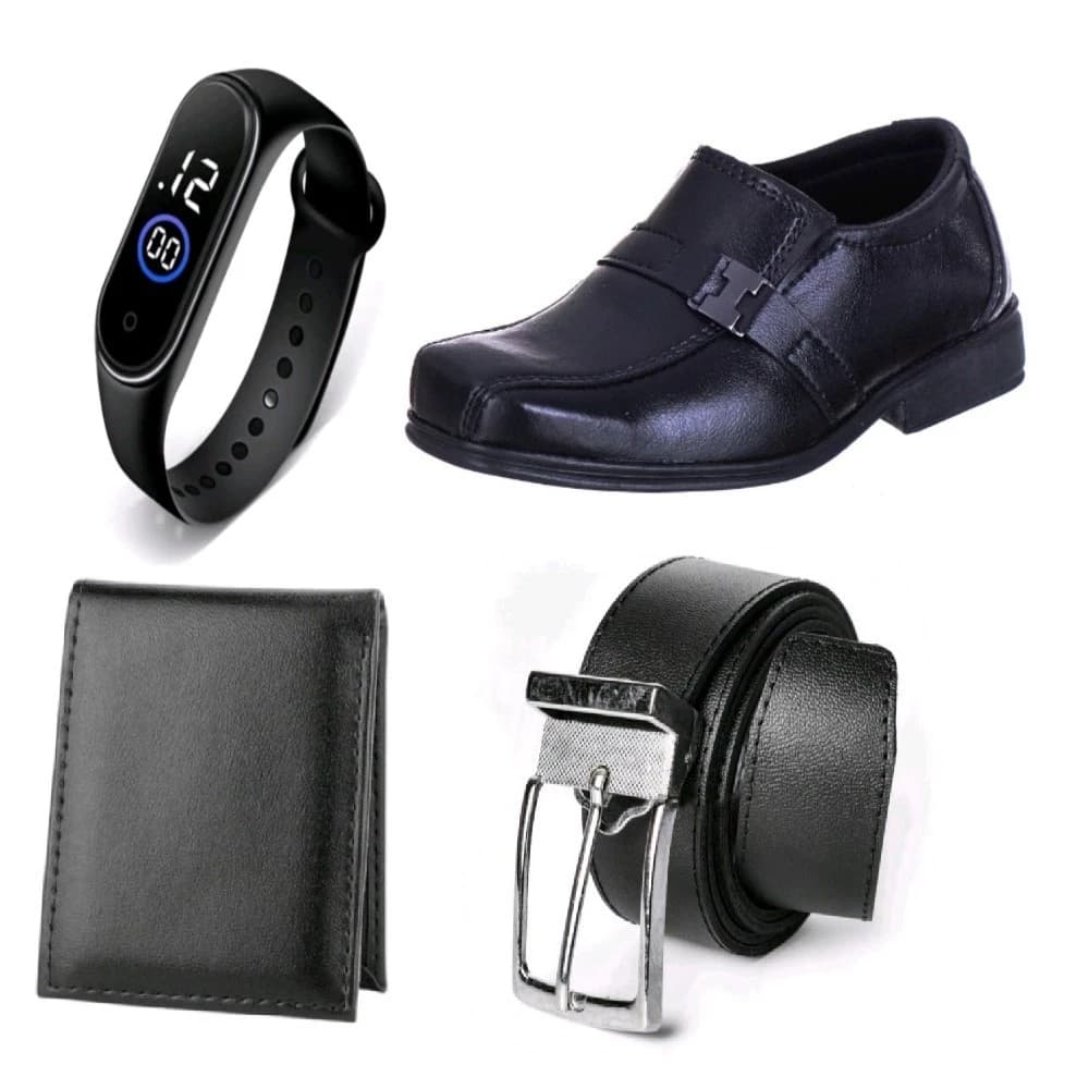 Kit Sapato Social Infantil Menino + Relógio + Cinto + Carteira ZEXA