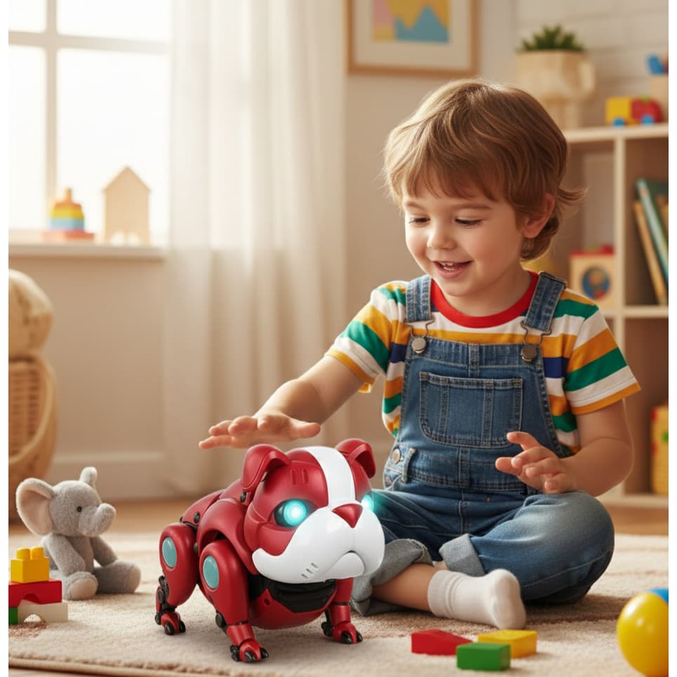 Cachorro Robô Brinquedo Musical Anda Canta Luz Led Colorida Pet Kids Eletrônico Tech Infantil Presente P/Meninos Meninas