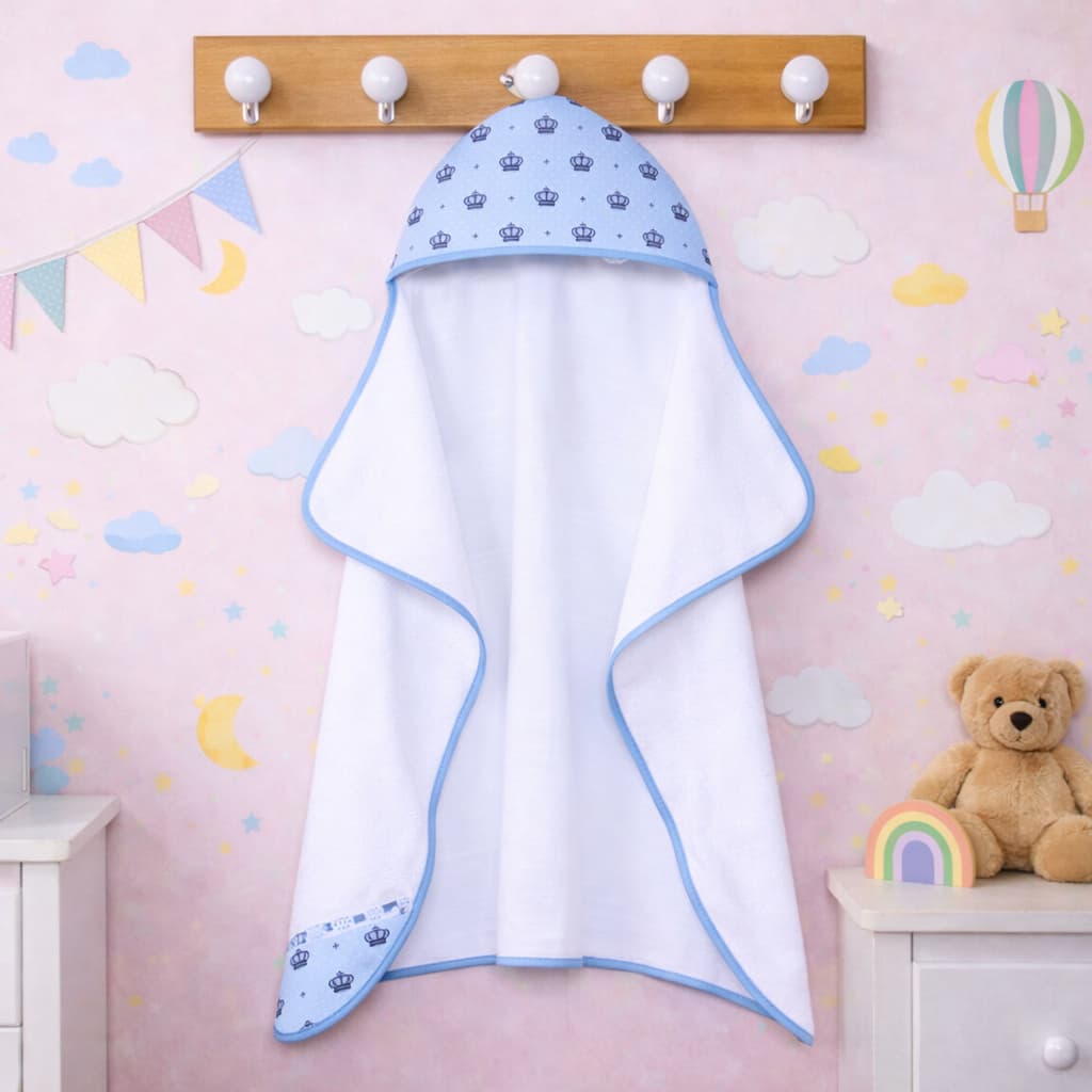 Toalha Fralda Modelo LUXO Super Absorvente Tecido Felpudo Atoalhada com Capuz 100% Algodão