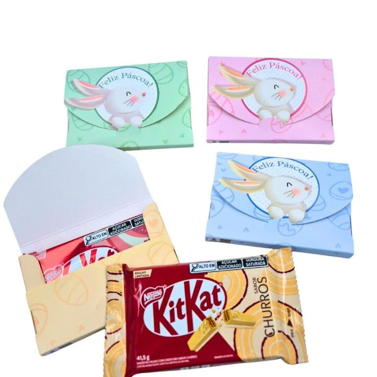 Caixa Porta Kit Kat – Especial Páscoa 🐰 Para presentes e lembrancinhas