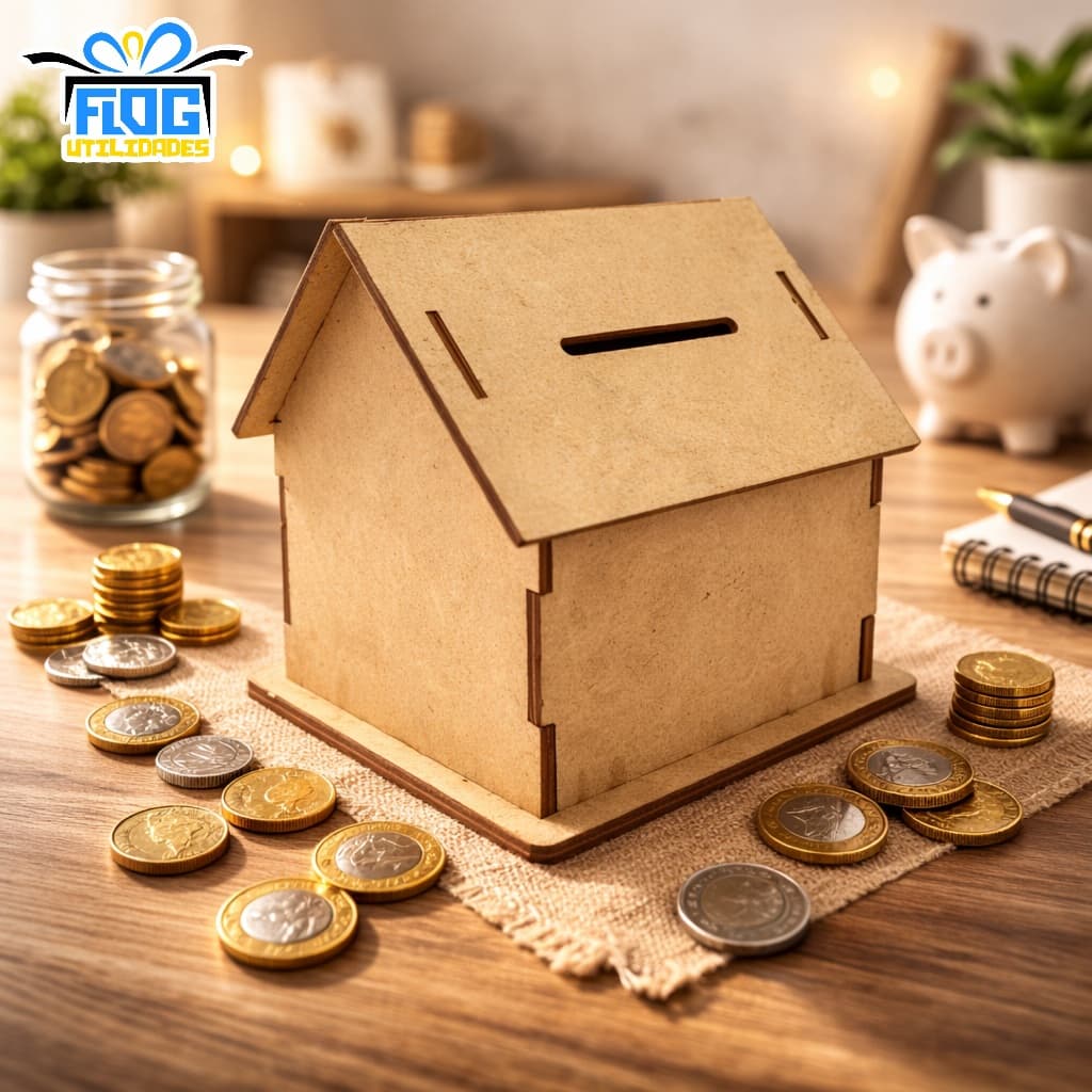 Kit Casa Casinha Cofre Cofrinho Unidades Presente Lembrancinha Festa MDF - Lembrança Decorativa