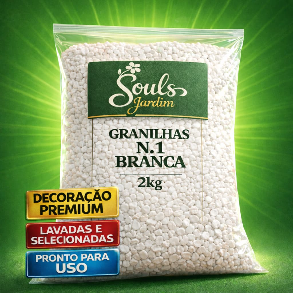 Pedrisco Branco 2kg Natural Granilha para Vasos Jardim Aquário e Suculentas Souls Jardim