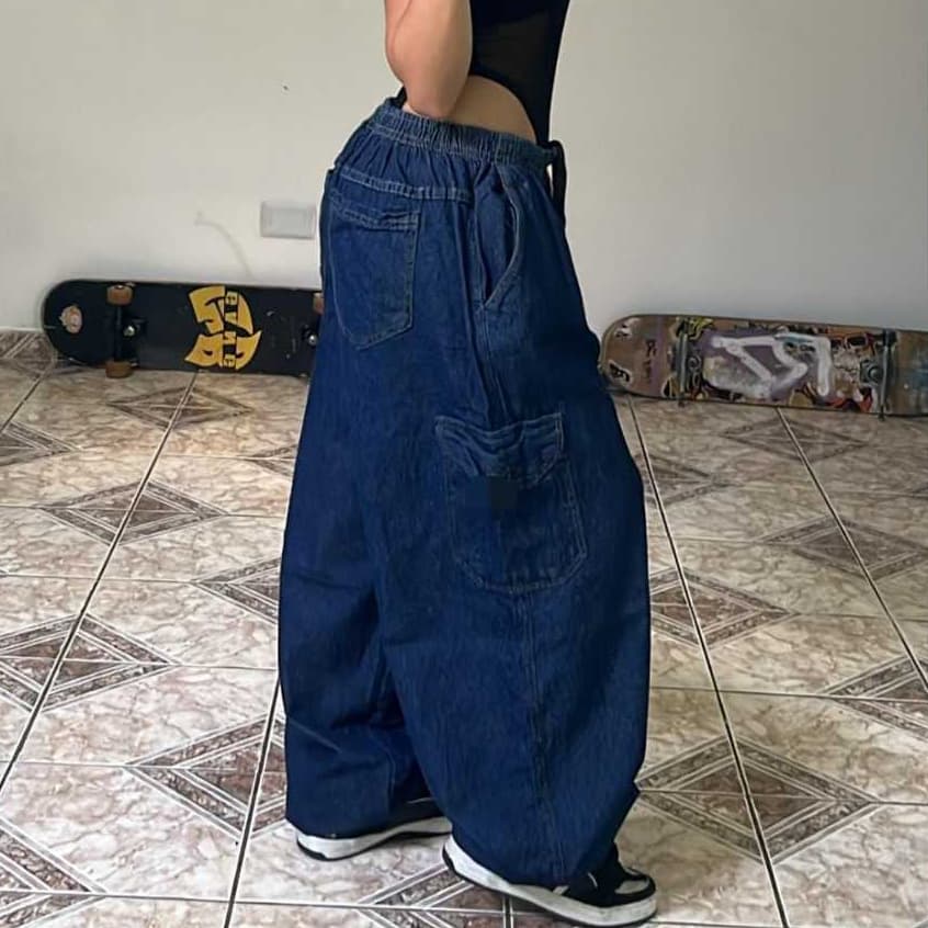 calça cargo jeans e sarja feminina